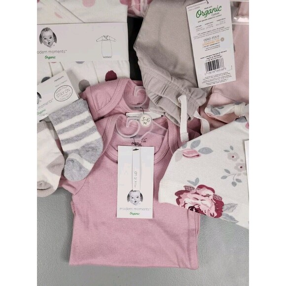 Baby Girl Baby shower Gift Lot Bundle Swaddle Gown Modern Moments Organic NWT - Picture 5 of 14